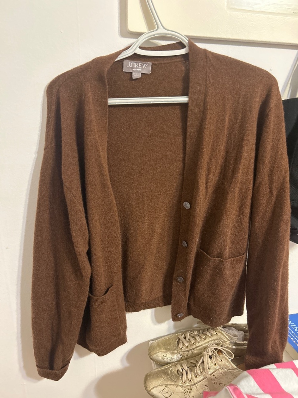 Cashmere brown cardigan size medium